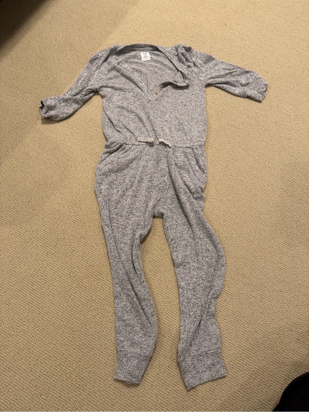 GAP Kids Heather Gray Long-Sleeve Romper